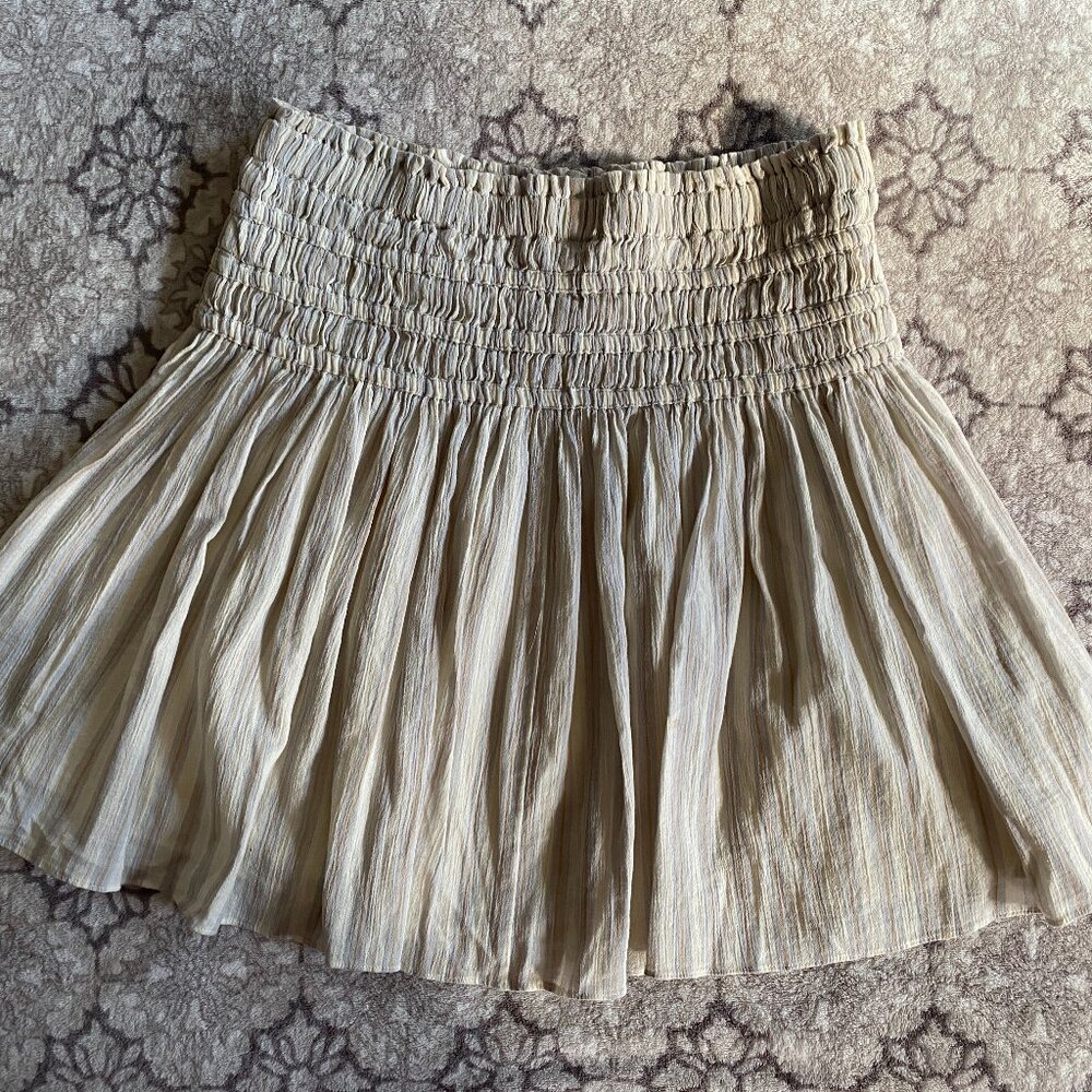 Smocked Pull-On Mini Skirt in Stripe